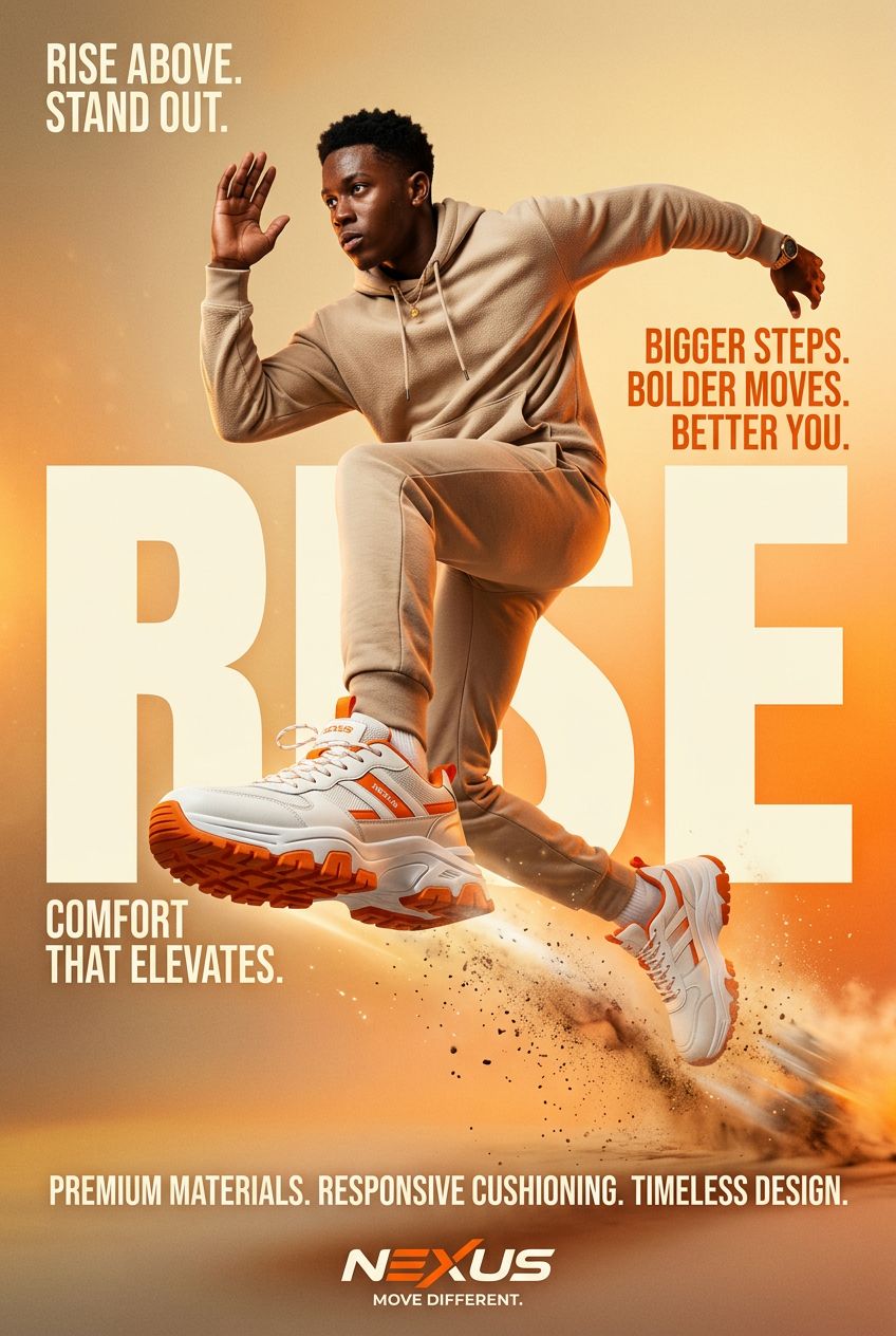 African-American Man Athletic Fashion Sneakers Dynamic Pose