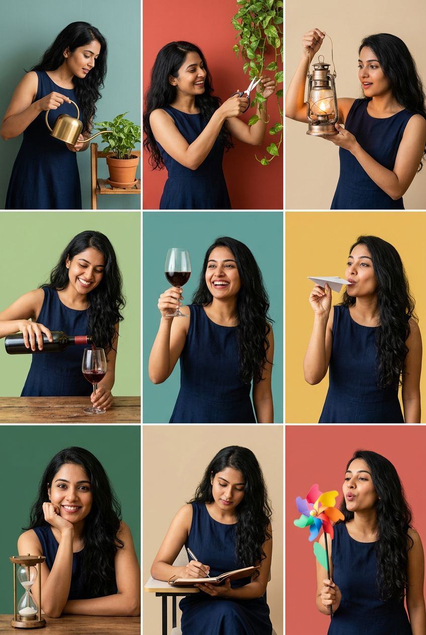 South Asian Woman Joyful Indoor Lifestyle Portraits