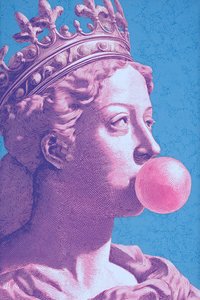 Cinematic Woman Bubblegum Pink Portrait Classic Style