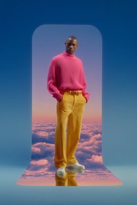 Stylish African-American Man Vibrant Fashion Portrait