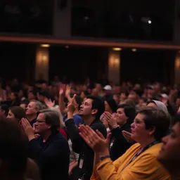 Diverse Audience Applauding at Event
